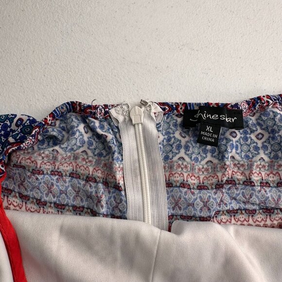 Shinestar Sleeveless Boho Print Jumpsuit Adjustable Straps Size XL Pants Western - Picture 8 of 12